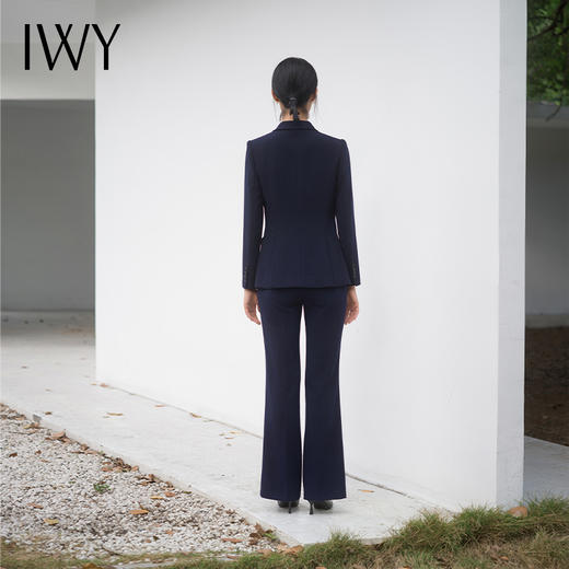 IWY/春季新款藏青色西装套装高端休闲宽松西服商务职场一粒扣裤装C14116+P34116 商品图4