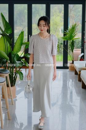 【门店同款】ENJOY春季摩登浪漫-亮片蝴蝶结短袖上衣 156995403