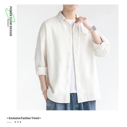 素色全棉 4色休闲百搭衬衫 商品图0