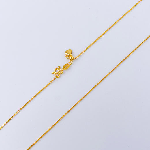 【限时克减150元】足金999 (足金999字印)5G黄金心尾款抽拉调节方肖邦链项链（尺寸50CM）(5GXL00072-06)（预售产品下单后不退款不退货不换货不补差价） 商品图0