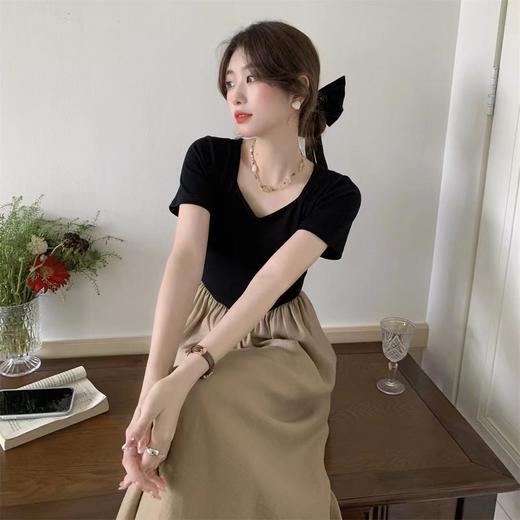 【H商品推广】七夕-法式温柔拼接连衣裙 商品图1