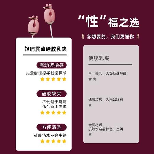 NippleVib轻喃2号震动乳夹磁吸项圈牵引挑动敏感点 商品图4