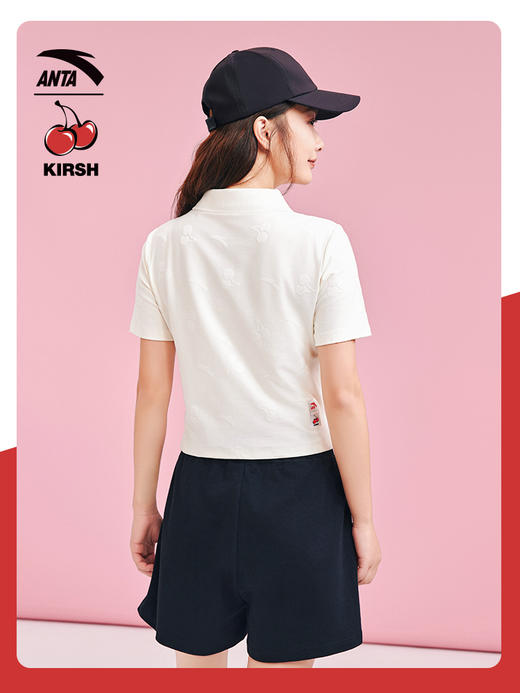 安踏×KIRSH联名樱桃TEE | 女新款POLO衫短袖修身甜辣短上衣162428123 商品图3