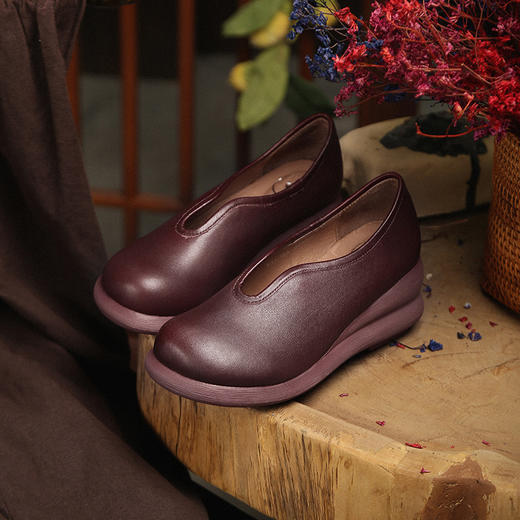 重置复古牛皮厚底鞋 |杨丽萍老师同款 | 超软舒适爆款鞋子 商品图2