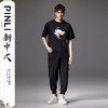 PINLI品立2024新中式夏季新款男装中国风烫钻印花圆领短袖T恤上衣BG242111022 商品缩略图0