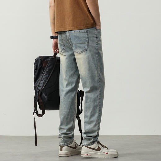 【新款DQ】大依优型大码潮款直筒牛仔裤长裤男舒适休闲简约百搭加肥加大男装裤子 商品图3