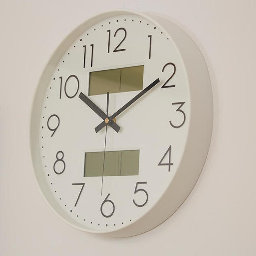 静音挂钟附液晶 泰瑟 30SW 白色 商品图1