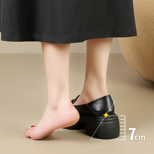 ZHR则则时尚亮面厚底乐福鞋女鞋2024春季新款休闲两穿百搭小皮鞋 商品图8