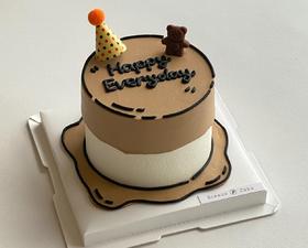 【优品系列】---二次元【棕色小熊】蛋糕