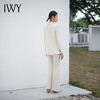 IWY/春季米白色西装套装宽松显瘦慵懒风韩版设计感两件套微喇裤装C13310+P33310 商品缩略图3