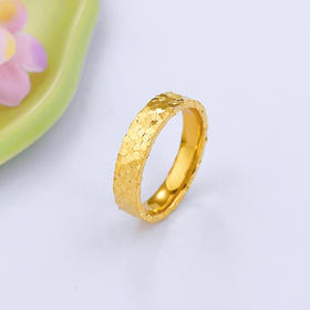 【限时克减150元】足金999.9 #碎碎冰 #小红书 【精品】实心固口戒指碎碎冰圈戒满天繁星圈戒（面宽约4.1-4.5mm）(AIJZ00085)（预售产品下单后不退款不退货不换货不补差价