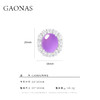 GAONAS 925银合成锆石耳饰 紫气东来 紫色蛋形耳钉（仿真）10384EPR 商品缩略图5