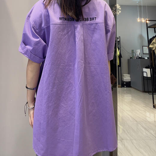 14GD净色双口袋短袖衬衫40212（紫） 春季 404271032105 商品图3