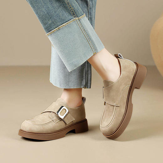 ZHR则则复古优雅英伦单鞋女2024春季新款时髦百搭舒适耐磨小皮鞋 商品图5