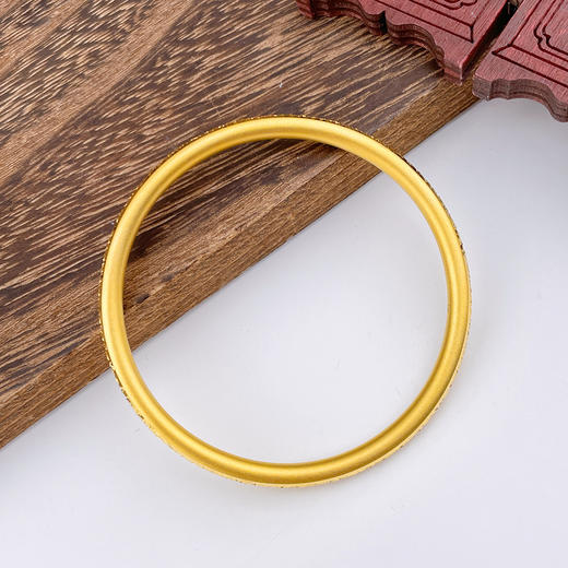 【限时克减150元】足金999.9 #碎碎冰 古法碎碎冰空心固口圆管碎碎冰手镯（面宽约3.9-4.3mm，厚度约3.9mm）(AVGFSZ00002)（预售产品下单后不退款不退货不换货不补差价） 商品图1