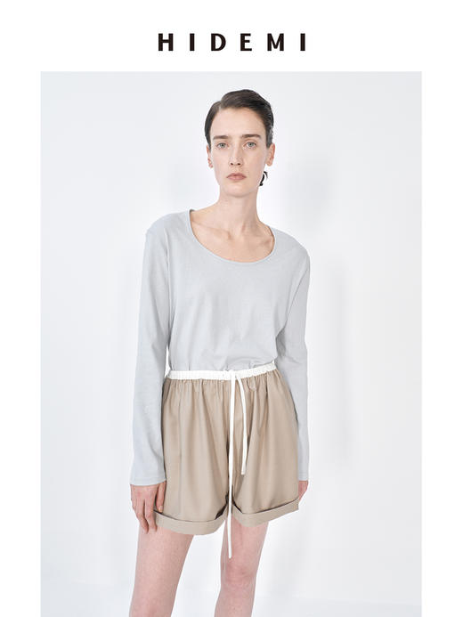 HIDEMI 云朵系极简大圆领柔软长袖T恤 商品图8