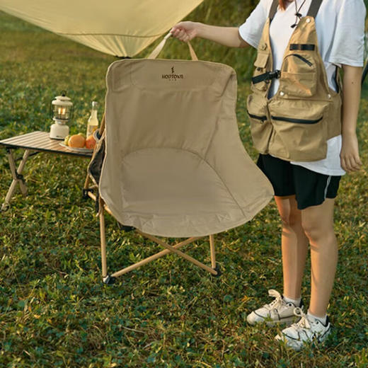 何大屋（Hodtown）户外折叠椅  露营月亮椅HDW1700黄色/绿色 商品图2