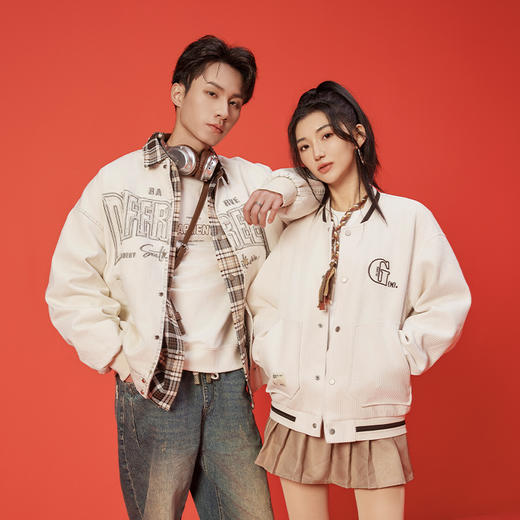 【新品上新】HX 春秋季棒球领茄克衫外套S105411040101/02 商品图0