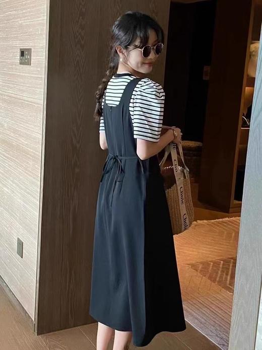 【H商品推广】条纹T恤背带裙两件套 商品图4