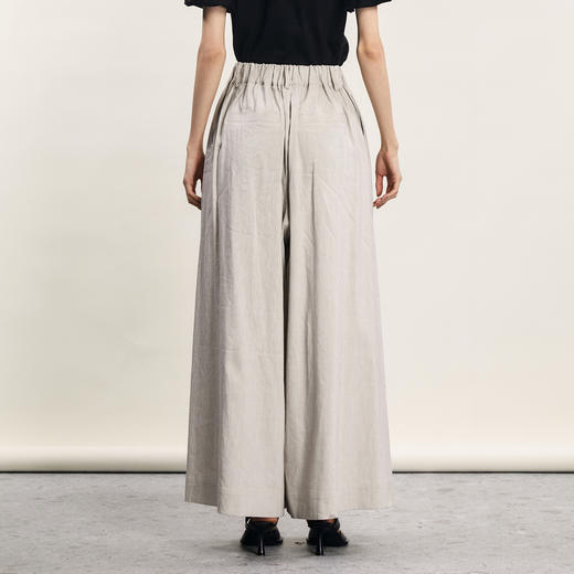 谜底宽松阔腿裤女2024年夏季新品通勤风造型感高腰长裤242MK0551 商品图2