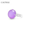 GAONAS 925银合成锆石戒指 紫气东来 紫色蛋形戒指（仿真）10388JPR 商品缩略图1