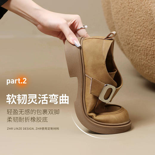 ZHR则则复古优雅英伦单鞋女2024春季新款时髦百搭舒适耐磨小皮鞋 商品图9