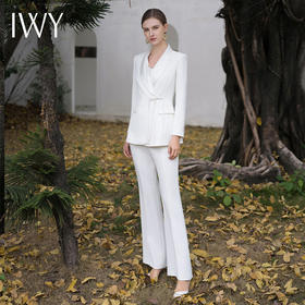 IWY/新中式国风西装套装女白色西服外套女高级感醋酸流苏盘扣阔腿裤装CP2078