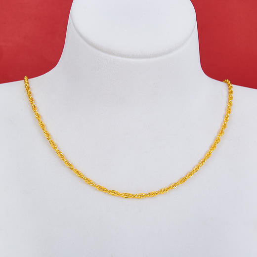 【限时克减128元】足金999.9 绞丝项链(XL00010-03)补差价）补差价）预售产品下单后不退款不退货不换货不补差价 商品图1