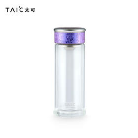 【清仓特惠5折，仅2个】TAIC太可纯钛双层高硼硅玻璃杯玻璃杯茶水分离杯360ml (瀚海蓝）
