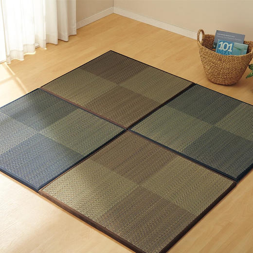 榻榻米垫 方格型蓝色 约82X82cm 商品图1