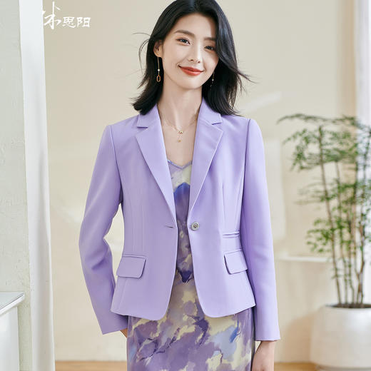 米思阳2026春季新款知性温柔风纯色西装宽松长袖搭配气质外套0242/0157 商品图0