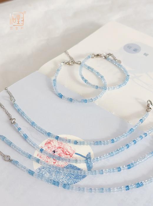 天然海蓝宝糖块手链 商品图0