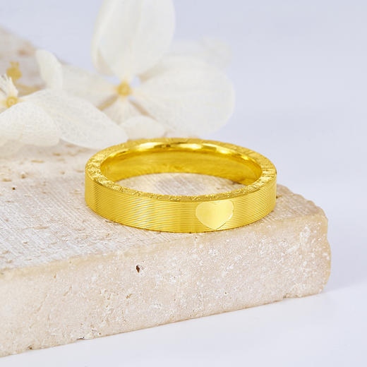 【限时克减150元】足金999.9 #小红书 【精品】实心CNC情约一生爱你一生时光数字戒指年轮戒指固口圈戒(OJZ00005)（预售产品下单后不退款不退货不换货不补差价 商品图0