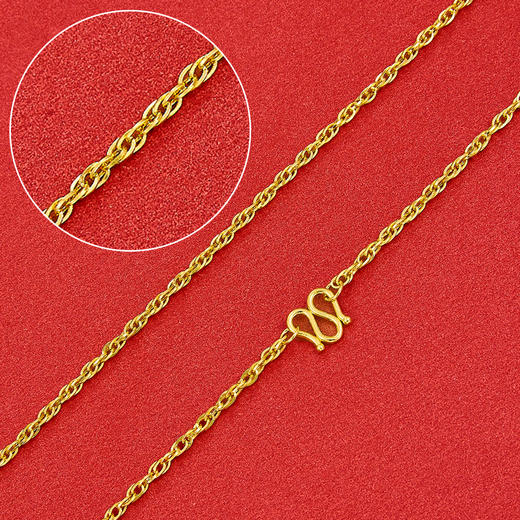 【限时克减150元】足金999.9 绞丝链项链(XL00010-07)补差价）补差价）预售产品下单后不退款不退货不换货不补差价 商品图0