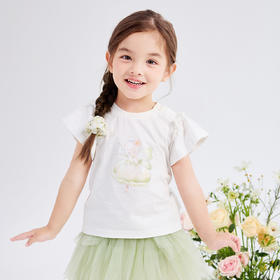 笛莎Deesha 女童连衣裙2024年新款时尚圆领T恤