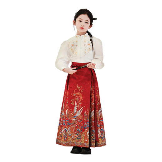 儿童汉服女孩2024春秋新款原创唐装中式妆花织锦段超仙马面裙 商品图4