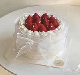 【优品系列】---【浪漫草莓蝴蝶结】女神节、三八妇女节蛋糕