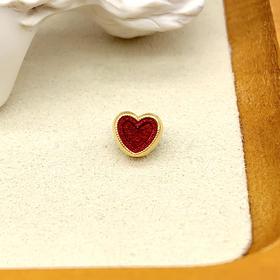 【限时7.5折】【定价黄金】足金 古法高温烧蓝空心双面爱心手串心形手串配件高温珐琅心形手串(AKGFSC00018)（预售产品下单后不退款不退货不换货不补差价）