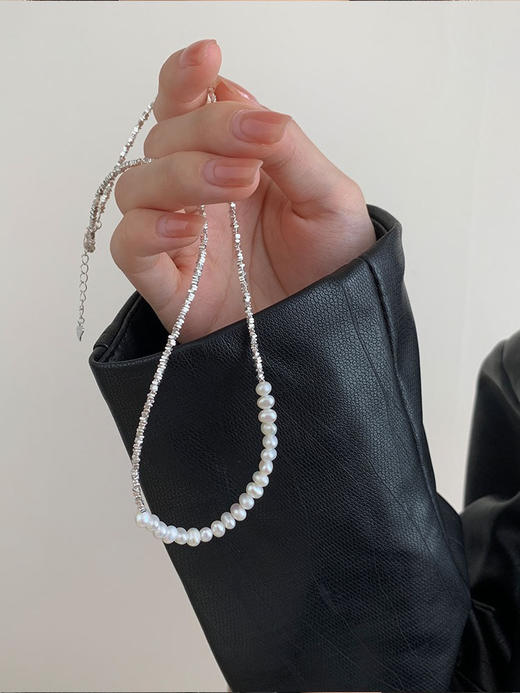 年后发！碎银子系列首饰！施华洛珍珠+925银！组合入！配套真的很绝很精致！！超费手工的碎银子，性价比超高~ 项链、手链都有首饰品 商品图3