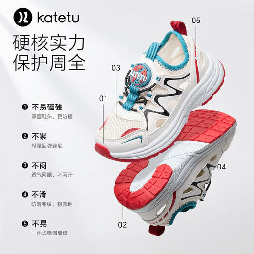 卡特兔童鞋儿童运动鞋2024夏季新款防滑耐磨透气小白鞋女童跑步鞋 商品图2