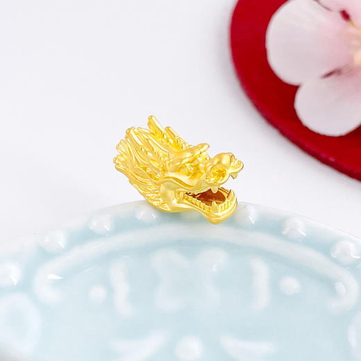 【限时7.5折】【定价黄金】足金 #儿童/宝宝 无氰5D空心龙年生肖龙头手串配件(CWW00009)（预售产品下单后不退款不退货不换货不补差（预售产品下单后不退款不退货不换货不补差 商品图0