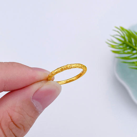 【限时克减150元】足金 3D硬金空心固口紫荆花圈戒樱花圈戒(V3DJZ00003)（预售产品下单后不退款不退货不换货不补差价） 商品图3