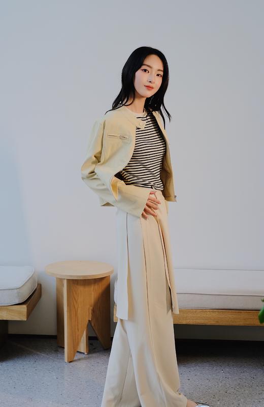 【门店同款】ENJOY春季松驰美学-系带假两件时装裤 156997257 商品图3