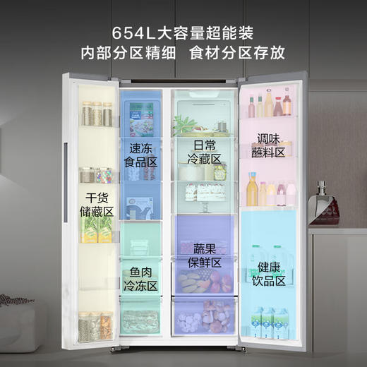 【24年新品】三星（SAMSUNG）654升三星AI神冰箱 双开门冰箱一级能效AI节能家用无霜冰箱超大容量RS62DG50B8B1SC 浩瀚黑 商品图2