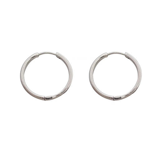 AC0018气质冷淡风简约银色耳环女素圈小众养耳洞耳圈个性时尚高级感耳饰 商品图4