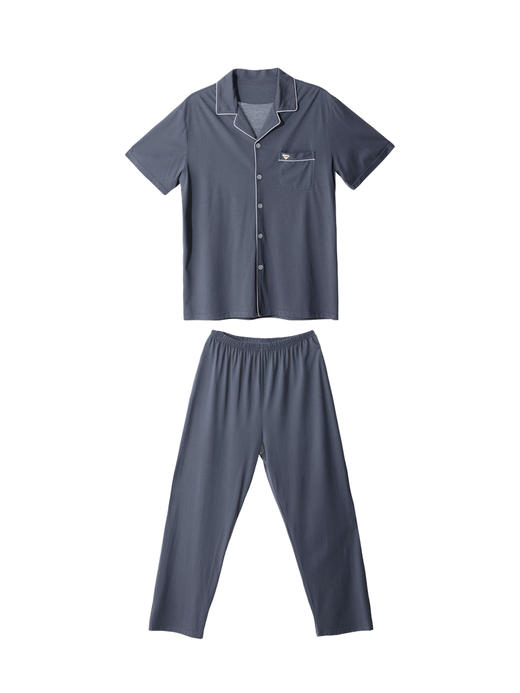 【满2件/99元】【秀黛】男翻领莫棉短袖套装男士夏季家居服睡衣H2550012T【门店同款】【如遇缺货自动退款，介意勿拍】 商品图2