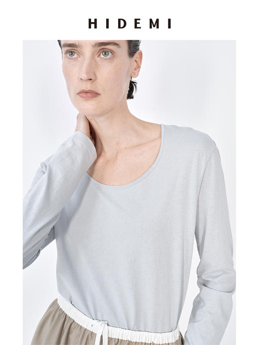 HIDEMI 云朵系极简大圆领柔软长袖T恤 商品图9
