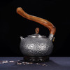 子佩集S999银+崖柏【知足常乐】锤纹提梁壶摆件【TG0013】2403 商品缩略图1