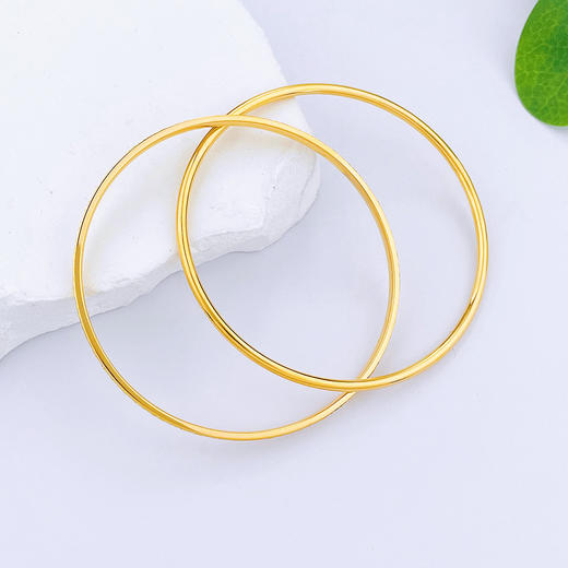 【限时克减150元】足金999.9 #碎碎冰  【精品】实心固口双环手镯光圈碎碎冰手镯(AISZ00528)预售产品下单后不退款不退货不换货不补差价） 商品图1