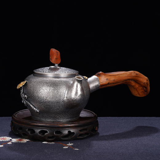 子佩集S999银+崖柏【岁岁如意】小茶壶【TG0014】2403 商品图1